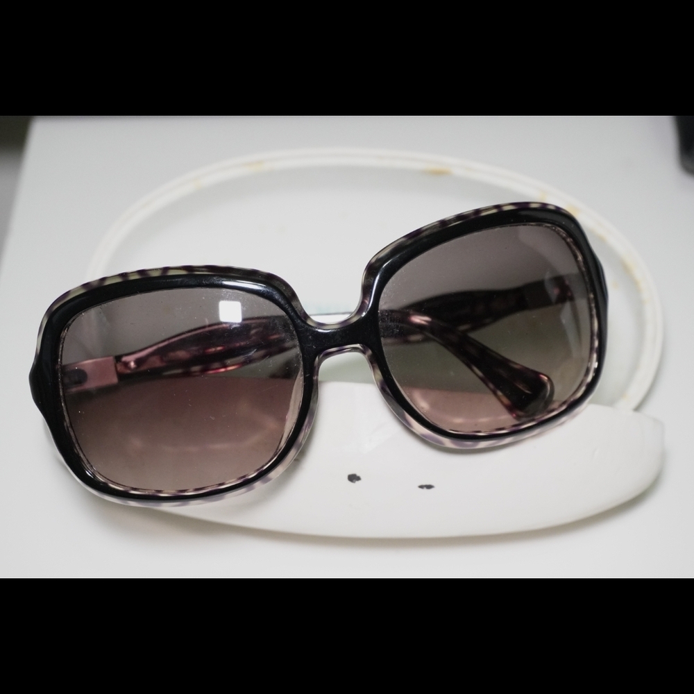 Emilio Pucci Round Brown Sunglasses Women's Print Exterior Matte Gold Logo